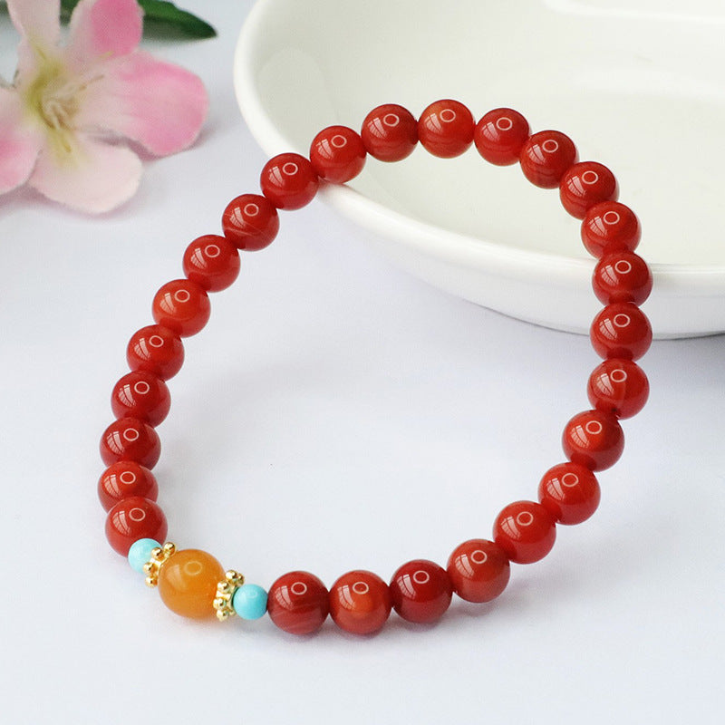 Agate bracelet amber beeswax bracelet palace style jewelry MN3100308