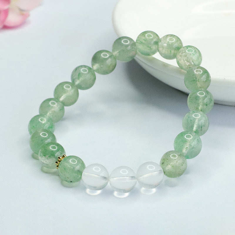 Natural strawberry crystal bracelet green strawberry white ghost bracelet colorful treasure CB3071804 