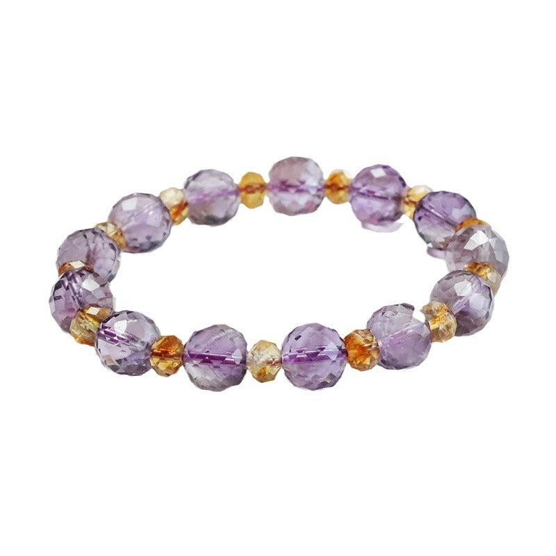 Natural amethyst faceted beads bracelet citrine bracelet jewelry CB3111407 