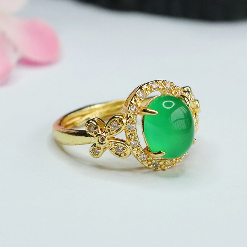 Ice Emperor Chrysoprase Ring Red Agate Finger Ring Women's National Trend MN4012604 