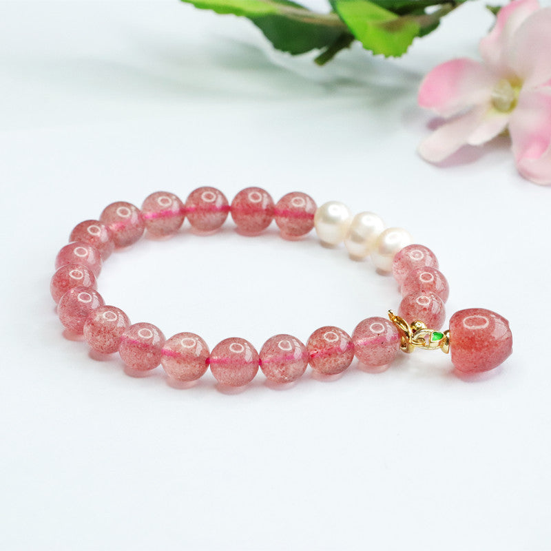 Natural Strawberry Crystal Bracelet Pearl Bracelet Crystal Jewelry Factory Wholesale Live Delivery CB3051507 