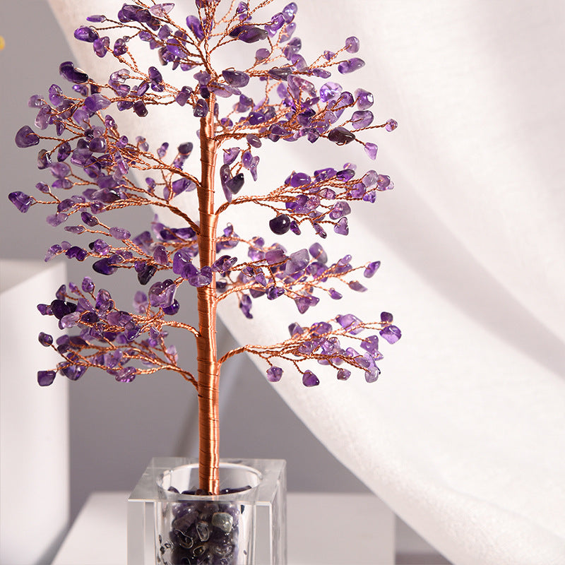 Natural gravel crystal tree diamond glass bowl crafts home creative office desk decoration color tree wholesale 