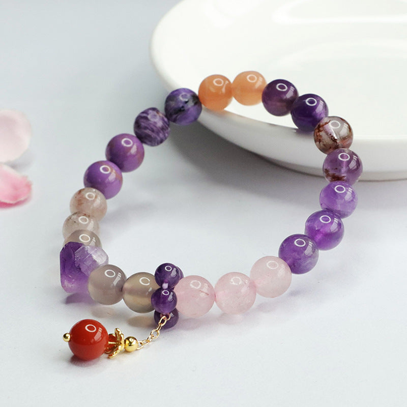 Natural Nine Purple Lihuo Duobao Crystal Bracelet CB4011208 