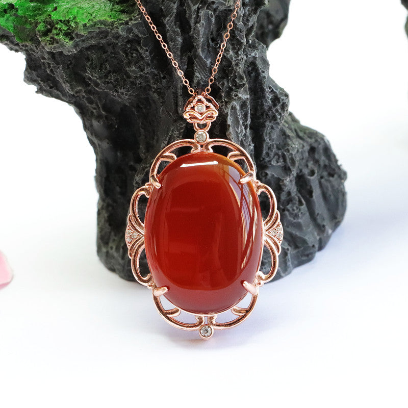 Natural red agate pendant chalcedony pigeon egg jewelry MN2101005