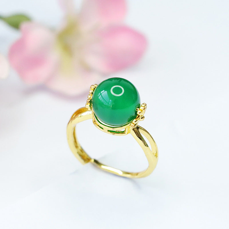 Carnelian ring chrysoprase rotatable ring ring MN3101304