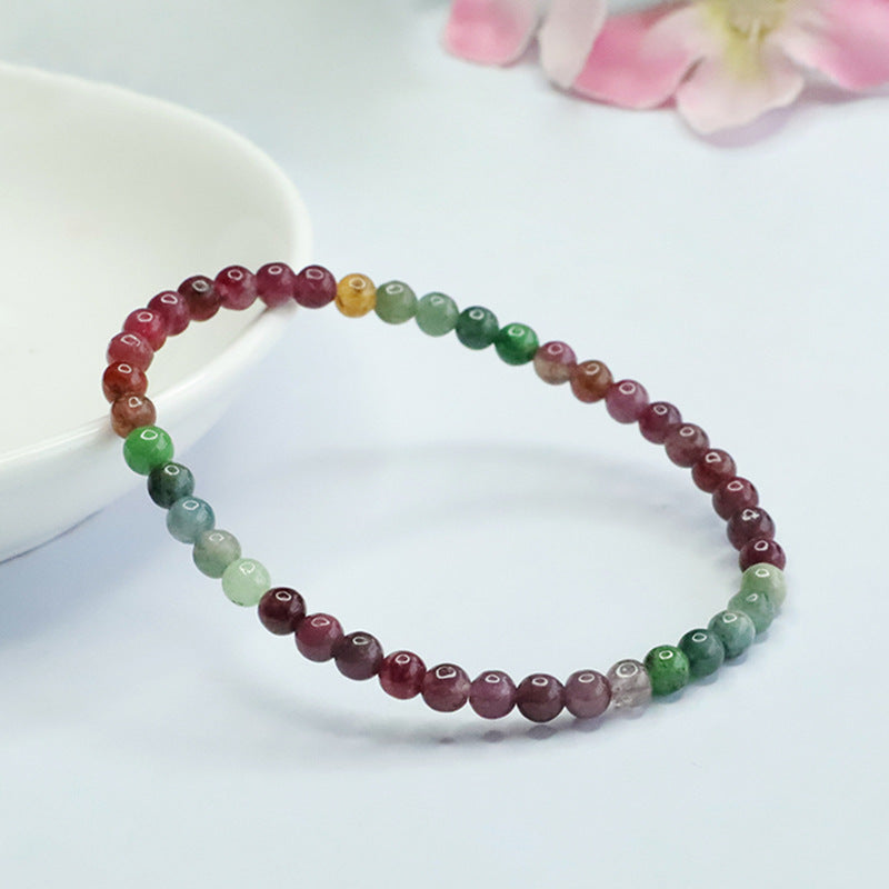 Natural rainbow tourmaline bracelet Brazilian old material gradient bracelet for women CB3022404 