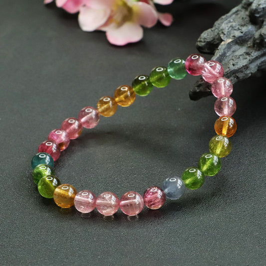 Natural Tourmaline Bracelet Brazilian Old Mine Vitreous Bracelet Crystal Color Treasure Supply CB2081605 