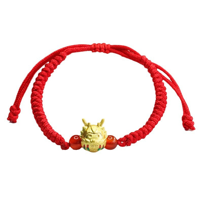 Natural Red Agate Bracelet Damo Fulong Bracelet Year of the Dragon Jewelry MN3122906