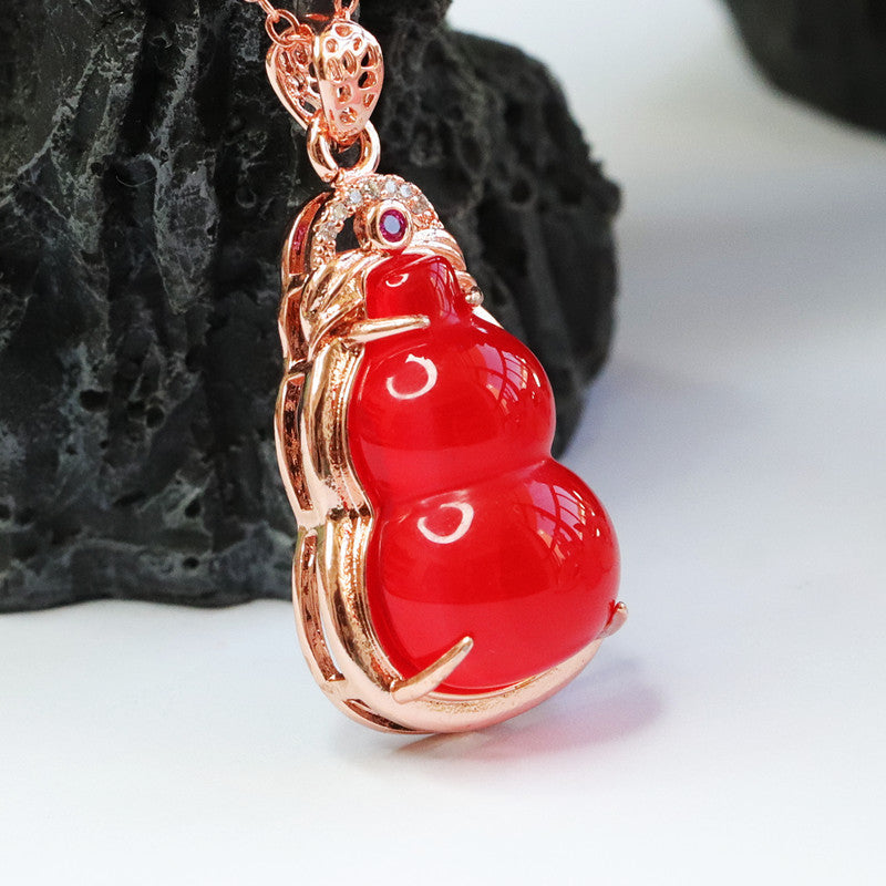 Natural red agate pendant chalcedony gourd necklace jewelry accessories MN2102802