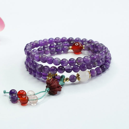 Natural Amethyst Multi-ring Bracelet Purple Clay Nine-tailed Fox Bracelet Necklace Women CB4052107 