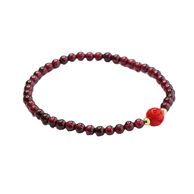 Natural garnet bracelet cinnabar bracelet six-word motto CB2102610 