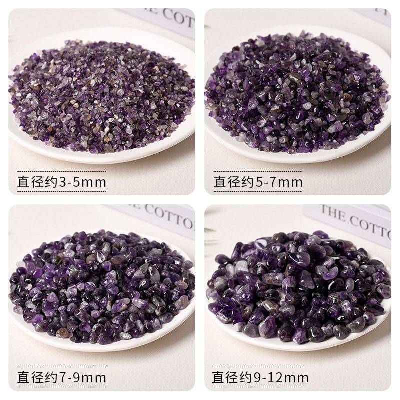 Natural amethyst gravel aromatherapy stone diffuser stone crystal gravel degaussing stone fish tank decoration ornaments direct supply 