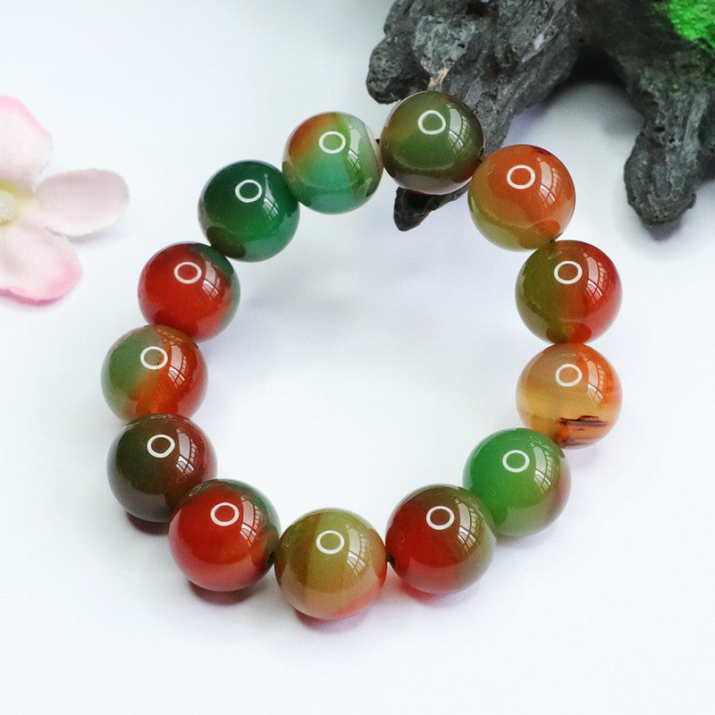 Natural pretty agate bracelet multi-treasure chalcedony bracelet colorful gem jewelry MN2052403