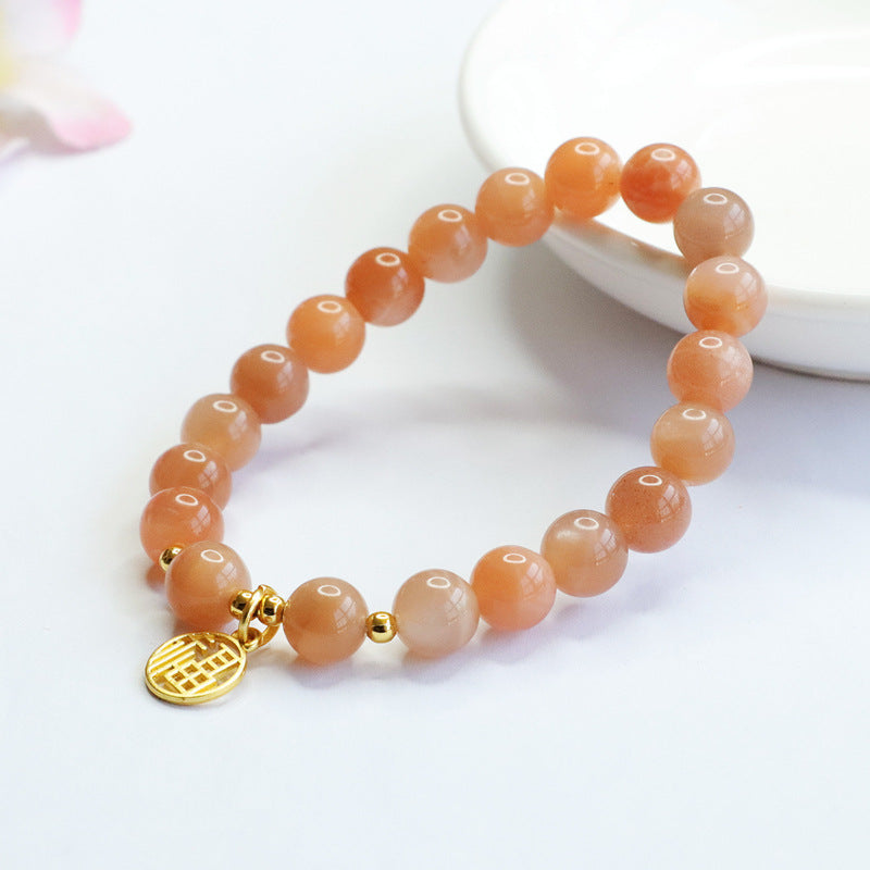 Natural Orange Moonlight Bracelet Sunstone Bracelet Crystal Jewelry CB2102613 