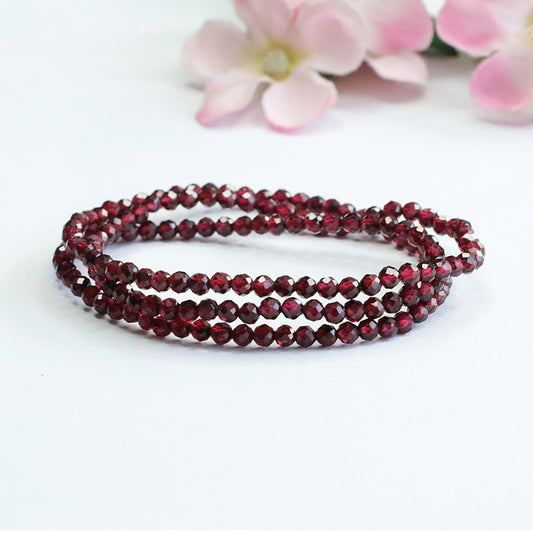 Natural garnet bracelet multi-circle faceted beads bracelet women's stone crystal manufacturer CB3092201 