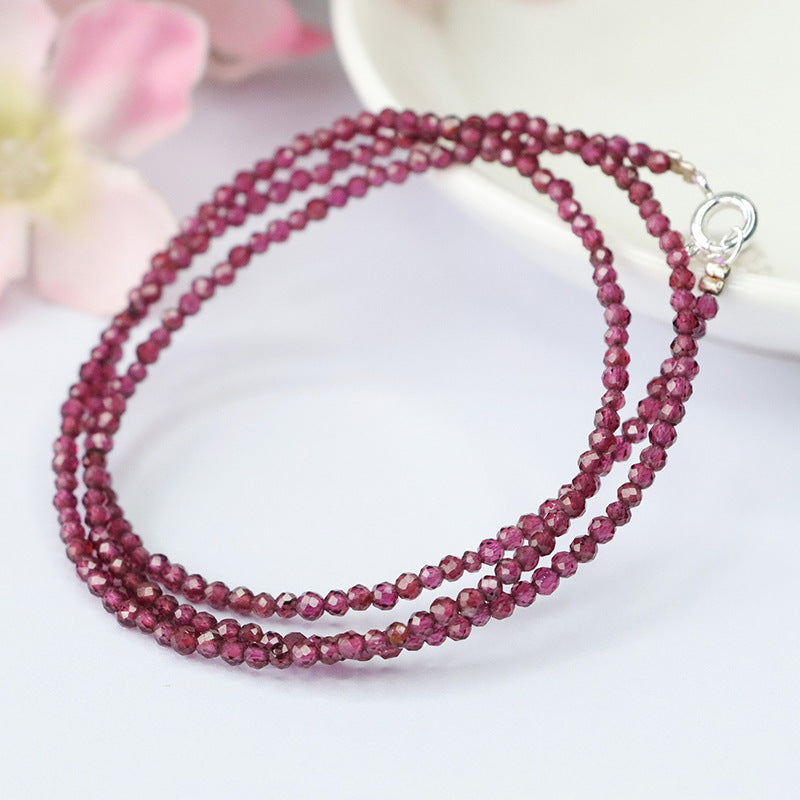 Garnet multi-circle bracelet faceted bead bracelet necklace for women CB3102207 