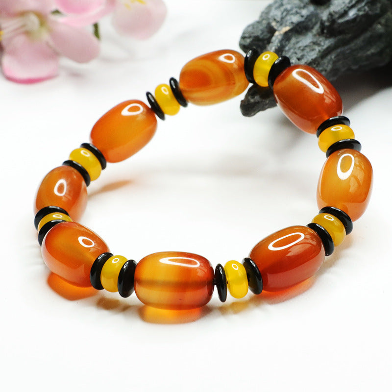 Natural red agate bracelet Passepartout chalcedony bracelet jewelry MN1122567