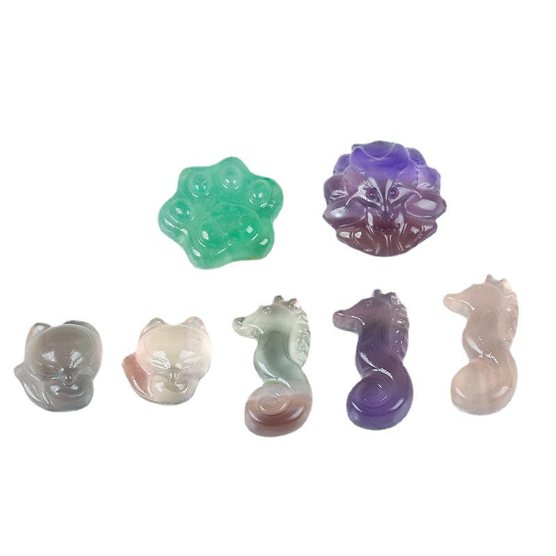 Source of original ore, colorful fluorite, small animal carvings, natural crystal handicrafts, children's gift ornaments