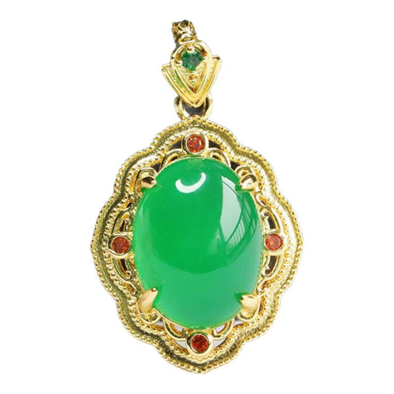 Ice chrysoprase pendant red agate necklace women's retro jewelry MN4013003 