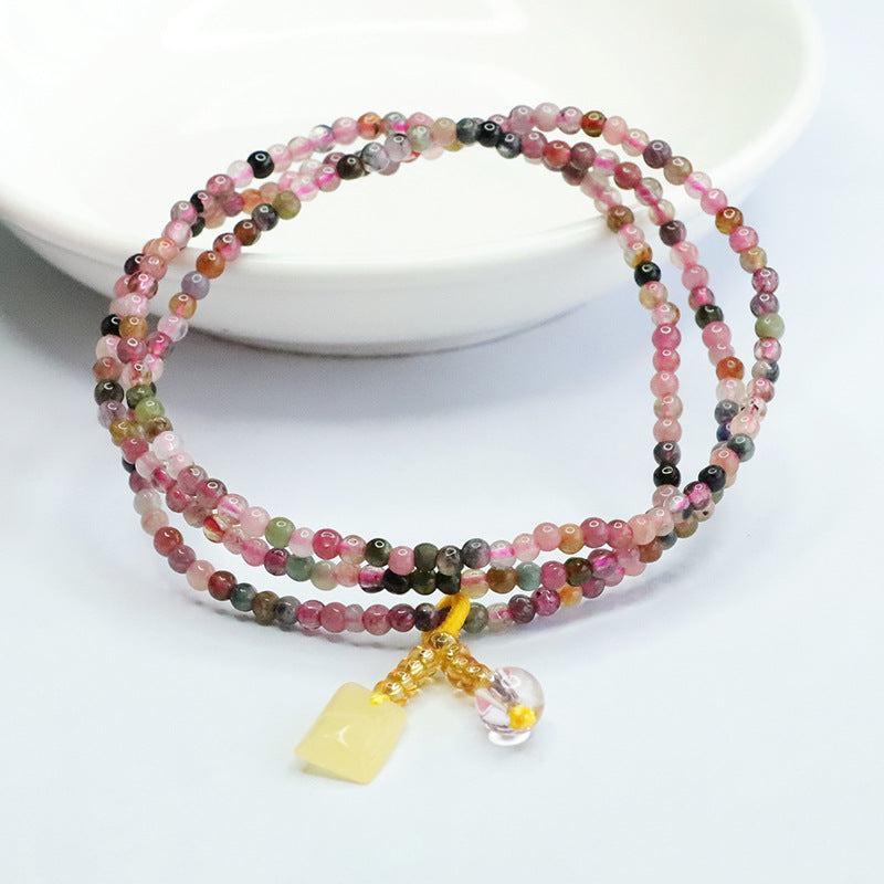 Natural Candy Tourmaline Bracelet Multi-circle Bracelet Women's Crystal Brazilian Colorful Treasure CB3022401 