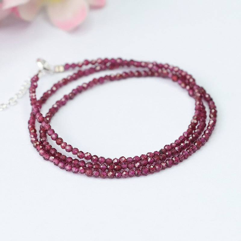 Garnet multi-circle bracelet faceted bead bracelet necklace for women CB3102207 