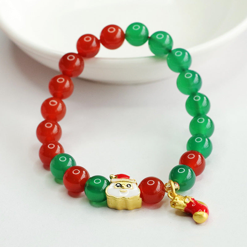 Customized red agate bracelet chrysoprase bracelet Christmas ornament CB3111404