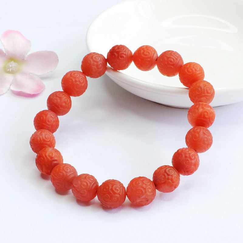 Natural Southern Red Agate Pattern Bracelet Full Red Bracelet Jewelry MN2041112 