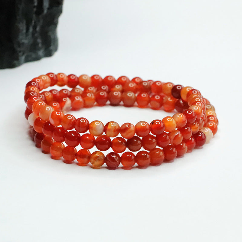 Red sardonyx 108 beads necklace striped chalcedony multi-circle bracelet MN3121401