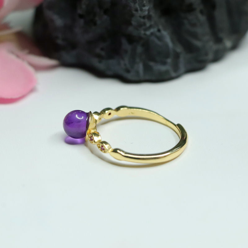 Amethyst Ring Women's Ring Popular Trendy Crystal Jewelry Live One Piece CB2120151 