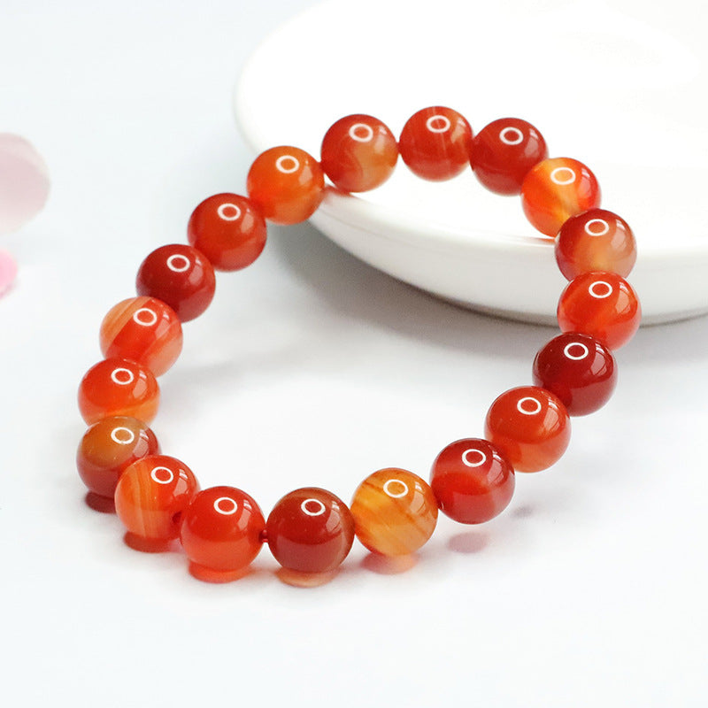 Natural red agate bracelet wrapped with silk stripes chalcedony bracelet jewelry MN3121402