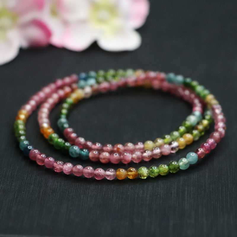 Natural Tourmaline Bracelet Rainbow Brazilian Bracelet Crystal Gemstone CB2100212 