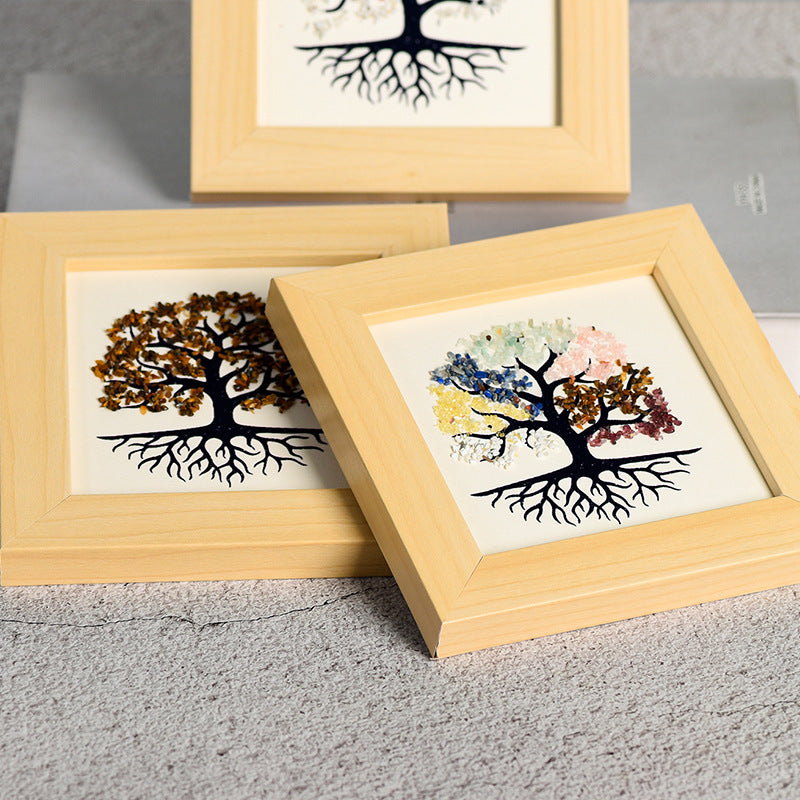 Tree of Life Roots Raw Stone Crystal Photo Frame Table Move-in New Home Picture Frame Home Festive Ornament Gift 