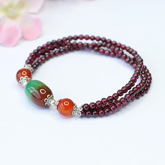 Garnet three-circle bracelet pretty agate bracelet jewelry CB3101709 