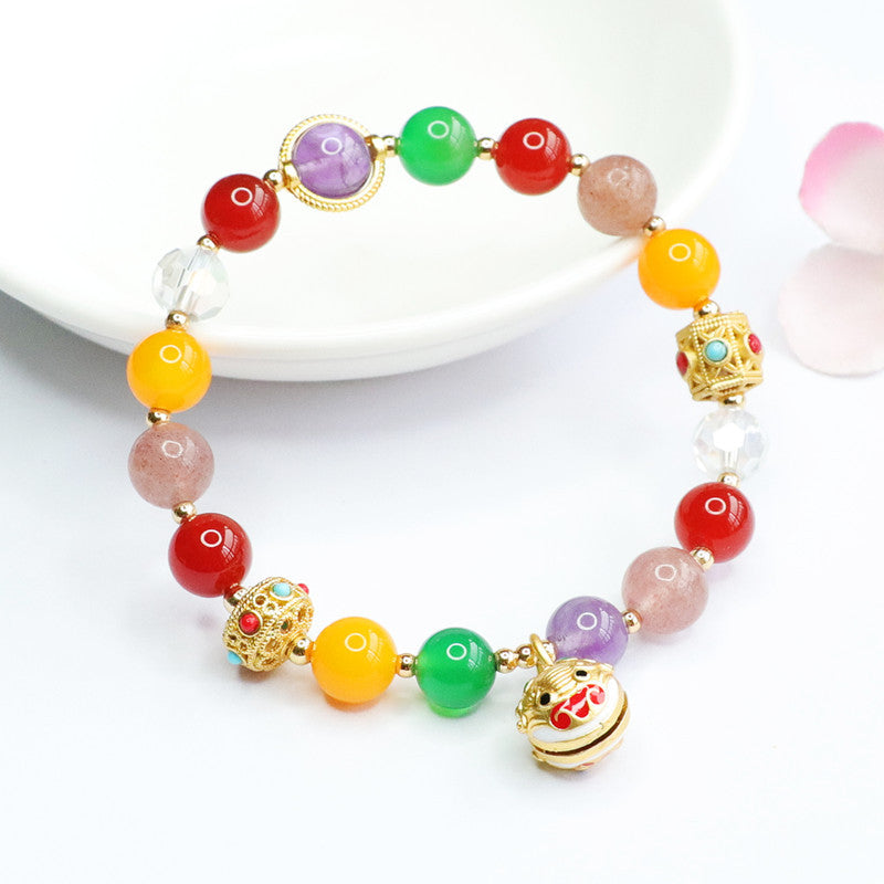 Natural agate chalcedony bracelet multi-treasure crystal diy tassel bracelet colorful treasure CB2052401 