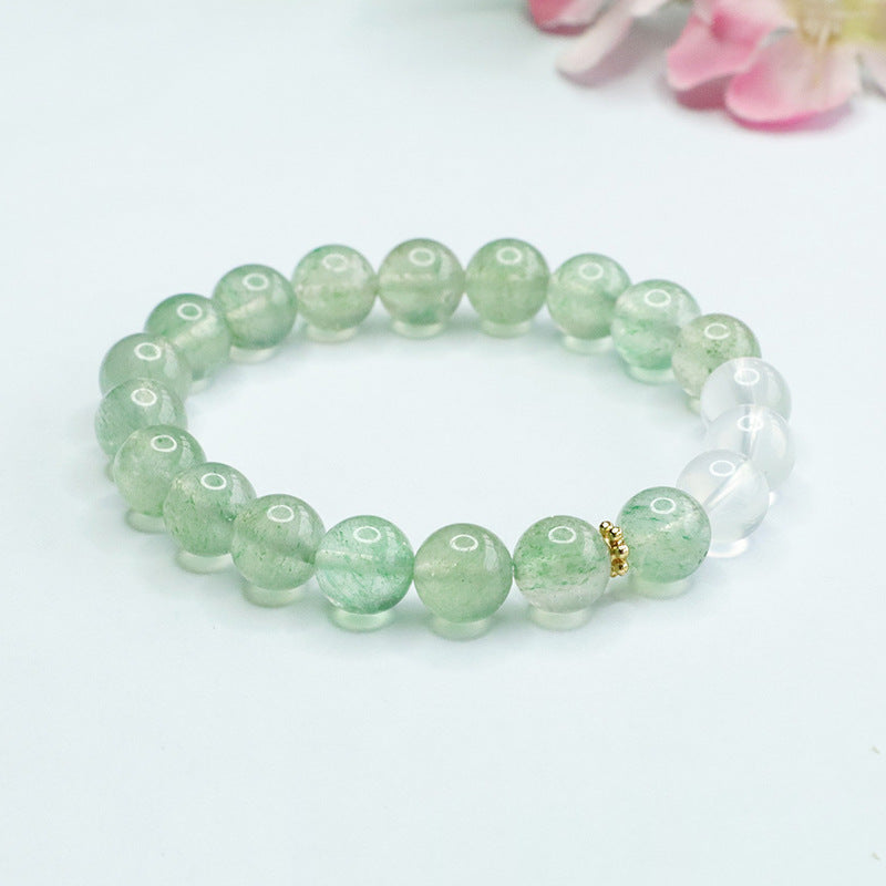 Natural strawberry crystal bracelet green strawberry white ghost bracelet colorful treasure CB3071804 