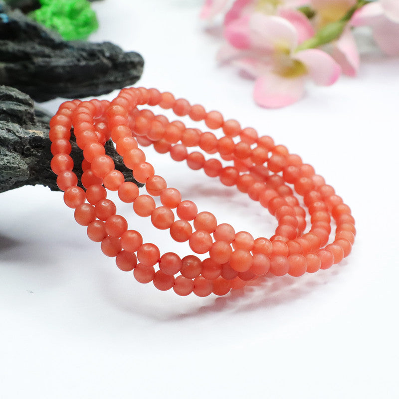 Natural South Red Agate Bracelet Baoshan Frosted Bracelet MN2082508 