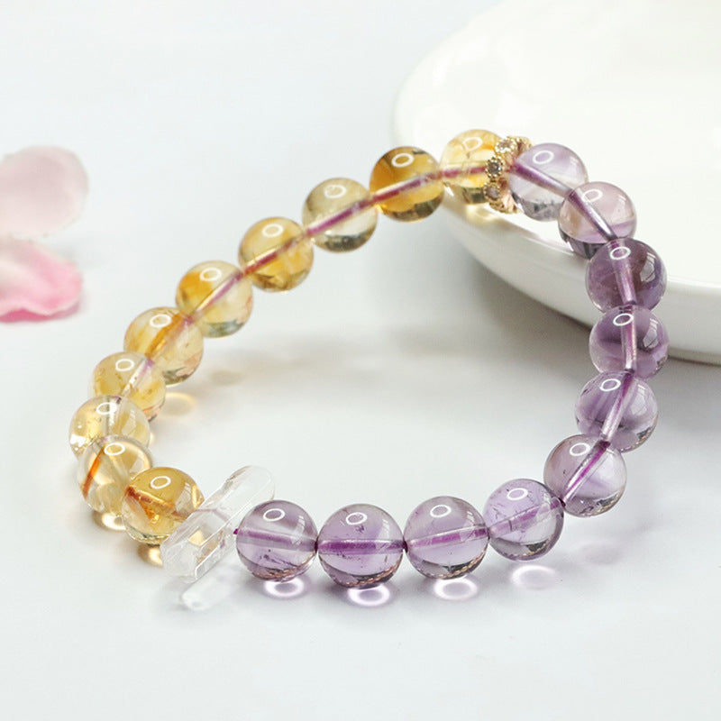 Amethyst Ball Bead Bracelet Amethyst Citrine Bracelet Colorful Treasure CB4041702 