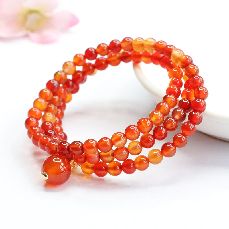 Red Agate Bracelet Chalcedony Acacia Bean Bracelet Jewelry MN2090505