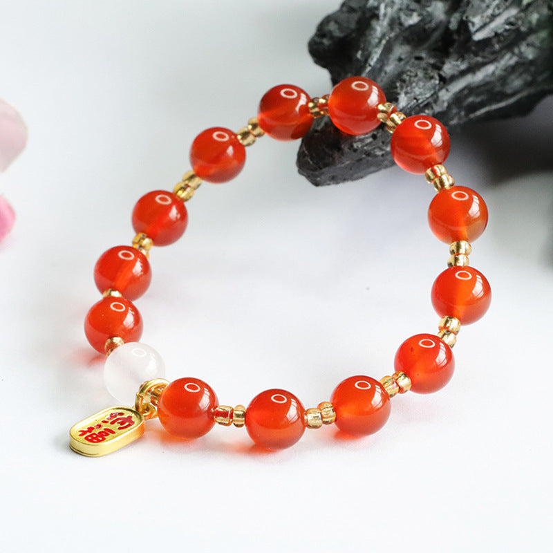 Natural red agate bracelet chalcedony blessing brand bracelet national fashion jewelry welfare MN4061201