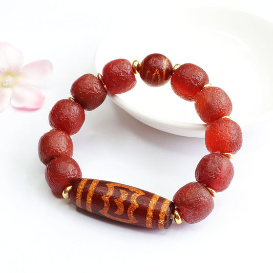 Old material red agate passepartout bracelet dzi beads bracelet MN2042112