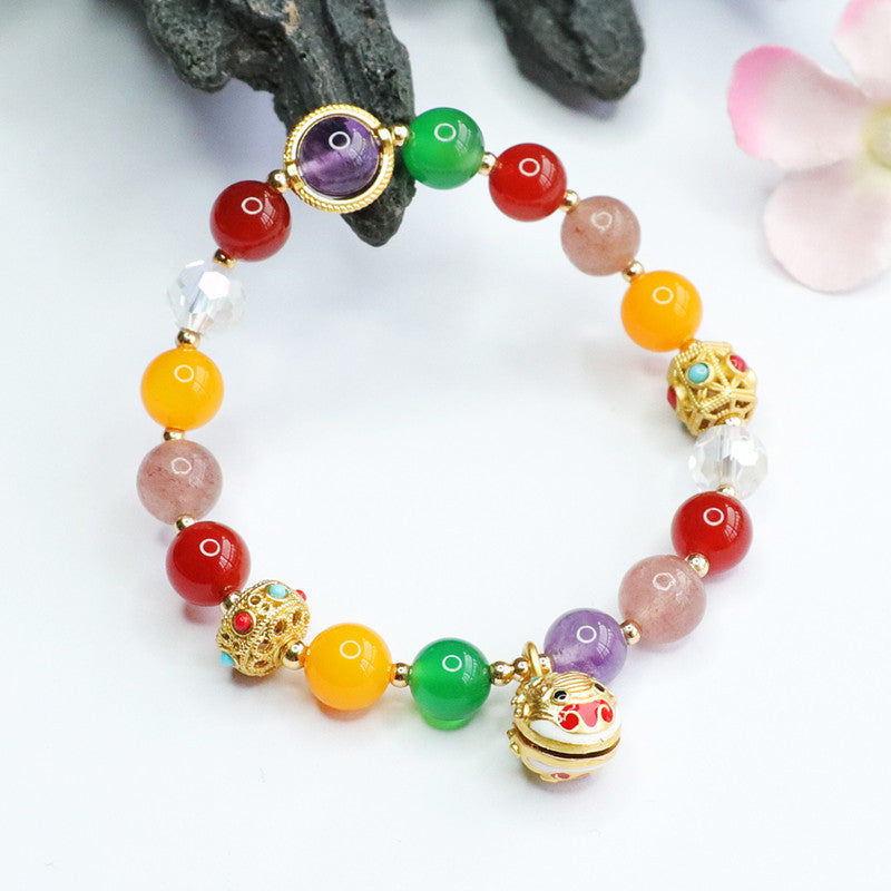 Natural agate chalcedony bracelet multi-treasure crystal diy tassel bracelet colorful treasure CB2052401 