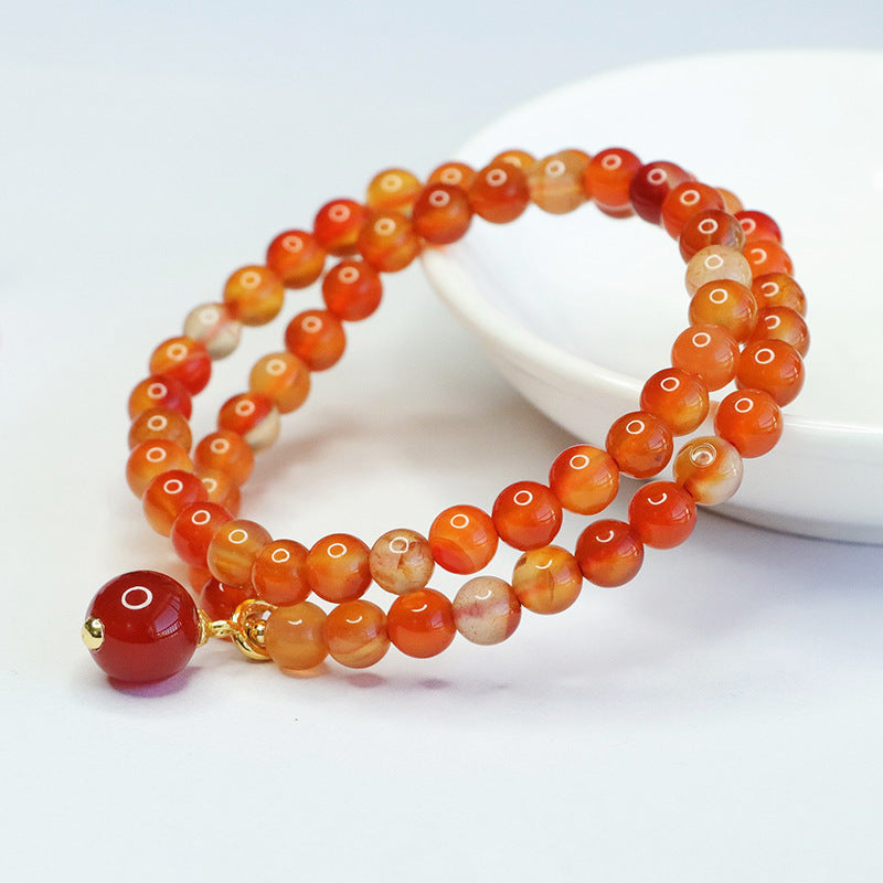 Natural red agate bracelet chalcedony acacia bean bracelet new Chinese style jewelry MN4031207