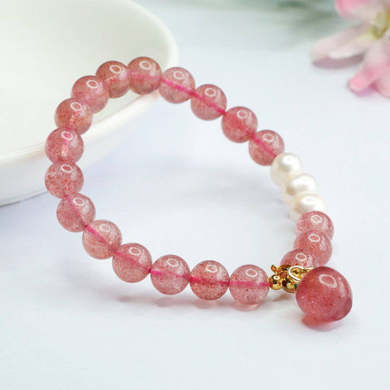 Natural Strawberry Crystal Bracelet Pearl Bracelet Crystal Jewelry Factory Wholesale Live Delivery CB3051507 