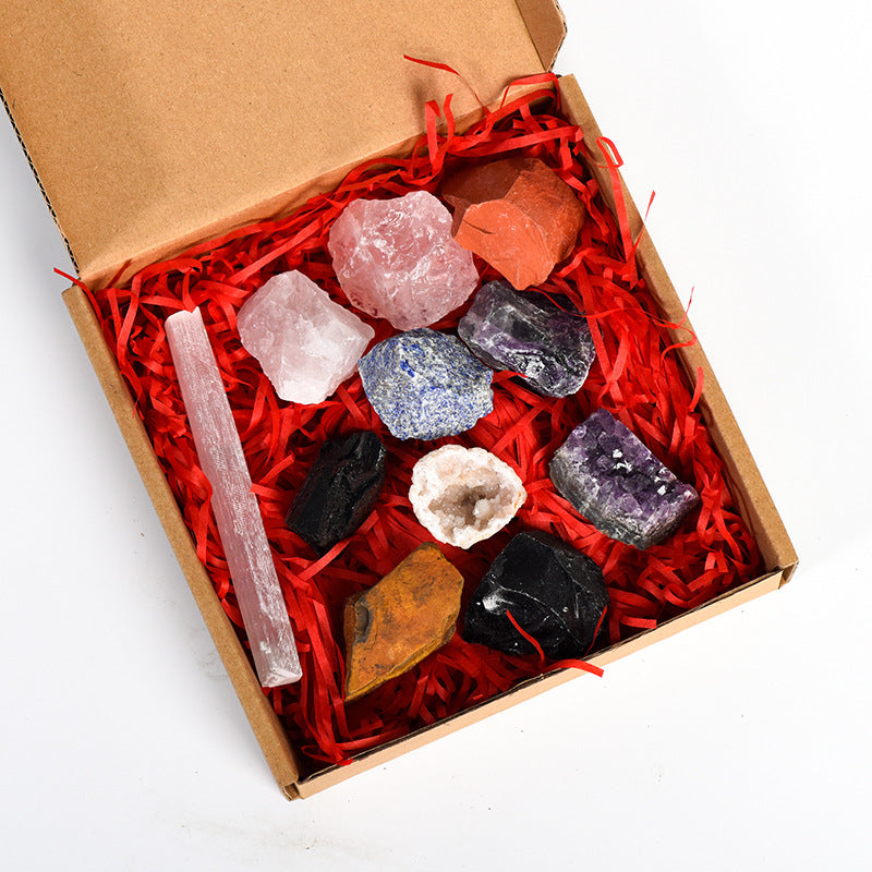 10 Crystal Raw Stones Best Selling Raw Stone Tumbled Stone Halloween Christmas Set Festive Gift Indoor Ornaments 