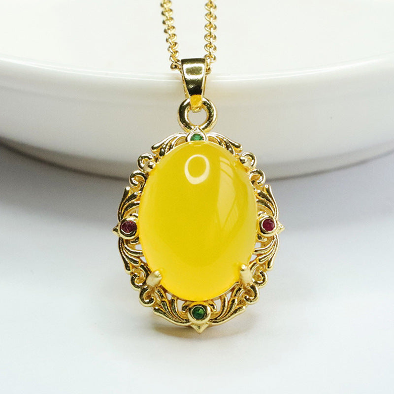 Ice green chalcedony pendant red agate necklace ethnic style MN4012609