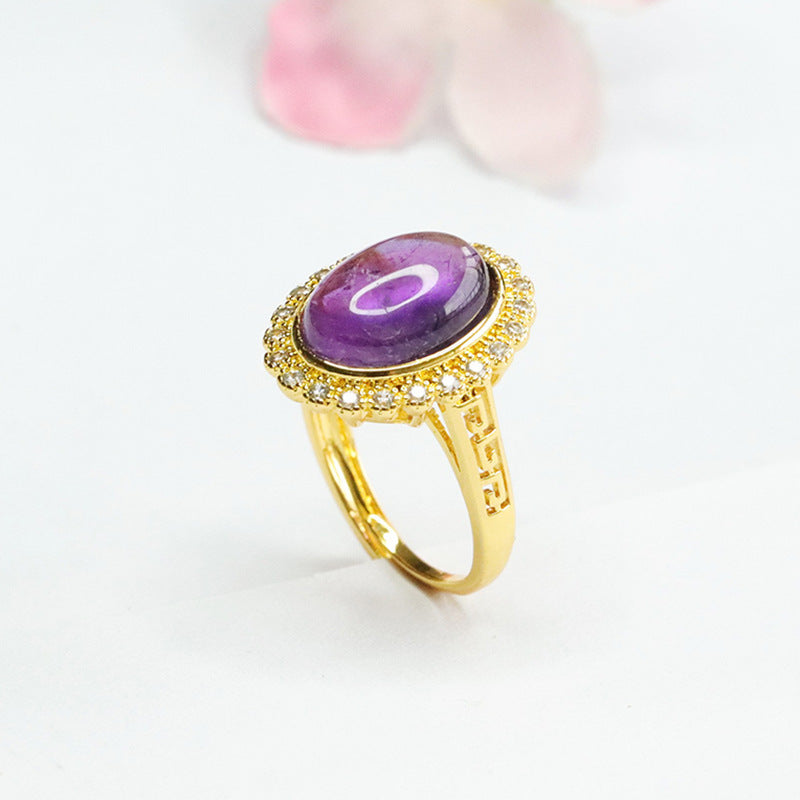 Natural Amethyst Ring Purple Colorful Jewelry Ring Fashion Ring CB4040505 