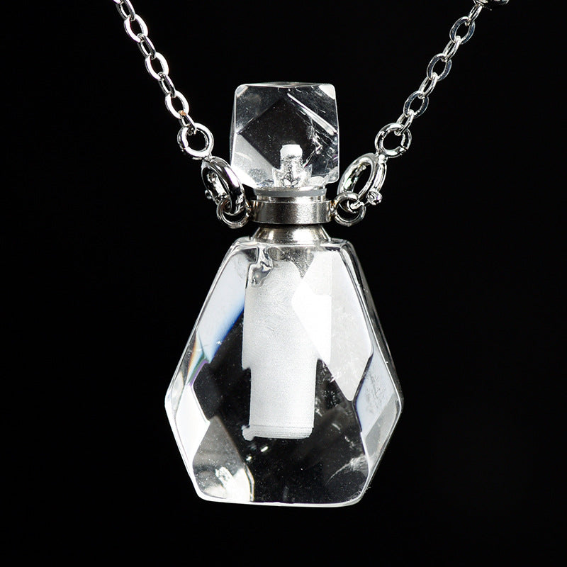 Hot selling new multi-color optional crystal perfume bottle simple personalized necklace pendant 