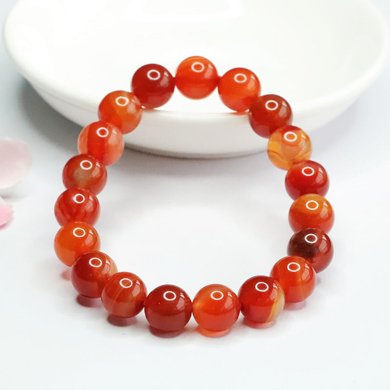 Natural red agate bracelet wrapped with silk stripes chalcedony bracelet jewelry MN3121402