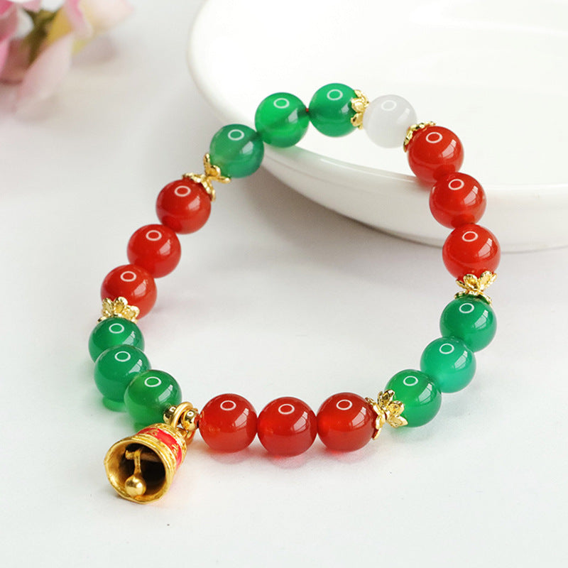 Natural red agate bell bracelet Christmas chrysoprase bracelet CB3111405