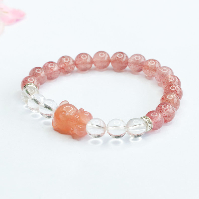 Natural strawberry crystal bracelet salt source agate bracelet crystal factory wholesale live broadcast CB3051506 